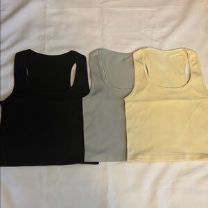 Racer Back Crop Tops - Black, Gray, and Cream Women Size Small NWOT